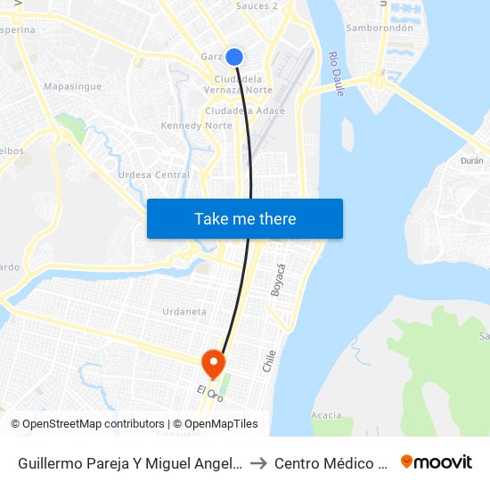 Guillermo Pareja Y  Miguel Angel Jijon to Centro Médico Serli map
