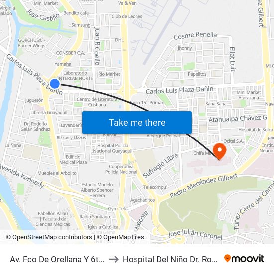 Av. Fco De Orellana  Y  6to Pasaje 9 No to Hospital Del Niño Dr. Roberto Gilbert E map