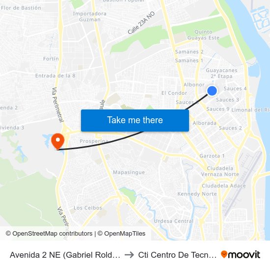 Avenida 2 NE (Gabriel Roldos Garces) Y 9no Pasaje 3a NE to Cti Centro De Tecnologías De Información map
