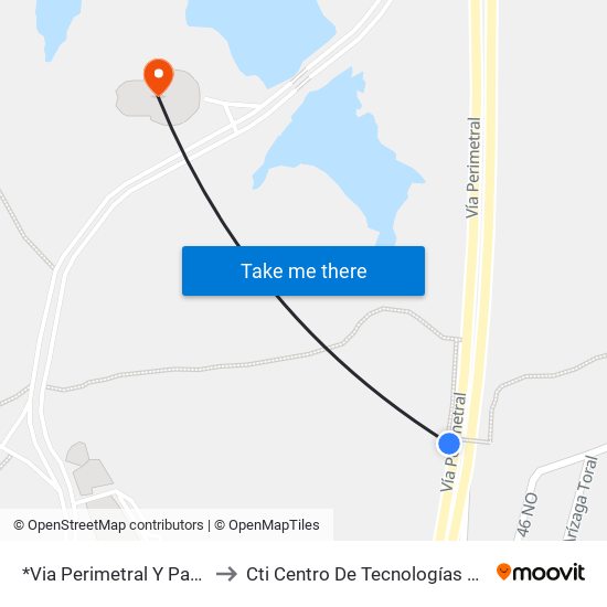 *Via Perimetral Y Paso Peatonal to Cti Centro De Tecnologías De Información map