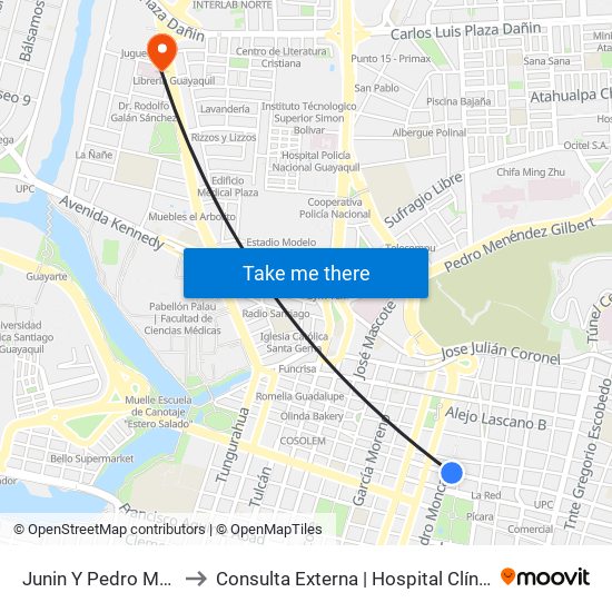 Junin Y Pedro Moncayo) to Consulta Externa | Hospital Clínica Kennedy map