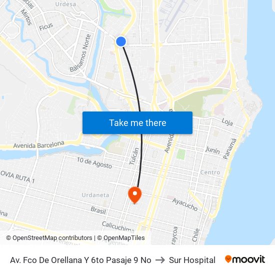 Av. Fco De Orellana  Y  6to Pasaje 9 No to Sur Hospital map