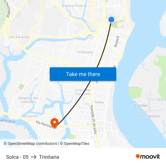 Solca - 05 to Trinitaria map