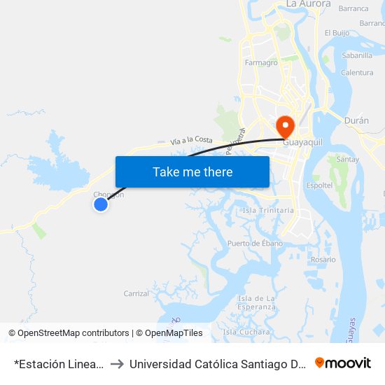 *Estación Linea 140-2 to Universidad Católica Santiago De Guayaquil map
