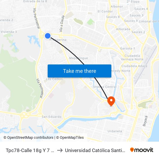 Tpc78-Calle 18g Y 7 Pasaje 43 No to Universidad Católica Santiago De Guayaquil map