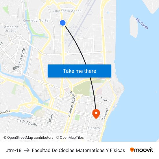 Jtm-18 to Facultad De Ciecias Matemáticas Y Físicas map