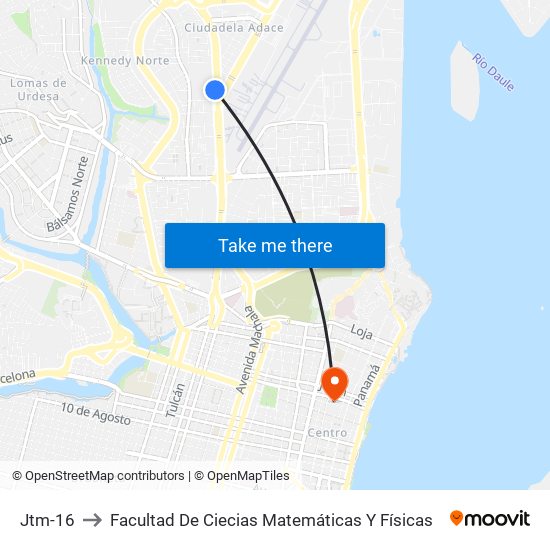 Jtm-16 to Facultad De Ciecias Matemáticas Y Físicas map