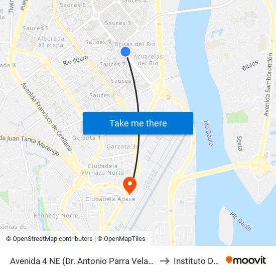 Avenida 4 NE (Dr. Antonio Parra Velasco) Y 4to Callejon 16a to Instituto De Higiene map