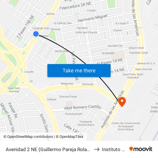 Avenidad 2 NE (Guillermo Pareja Rolando) Y 9no Pasaje 1 NE (N172) to Instituto De Higiene map