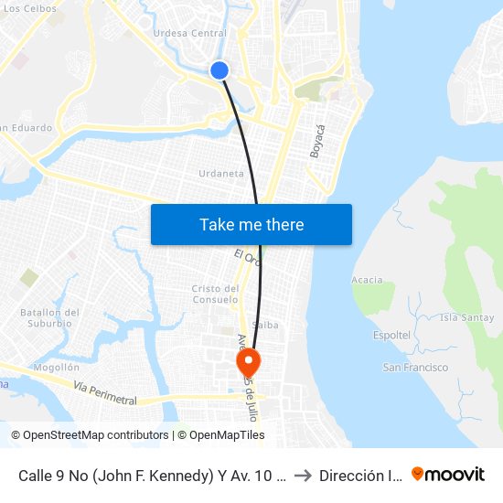 Calle 9 No (John F. Kennedy) Y Av. 10 No (Fortunato Safadi) (Guayarte) to Dirección Iess Guayas map