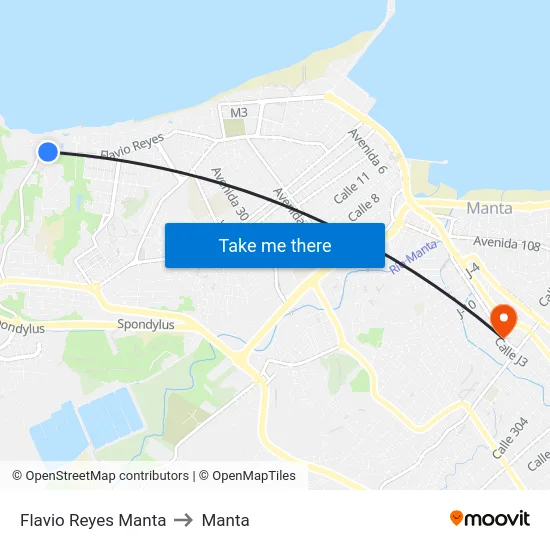 Flavio Reyes Manta to Manta map