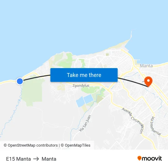 E15 Manta to Manta map
