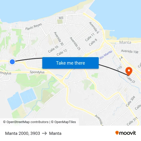 Manta 2000, 3903 to Manta map