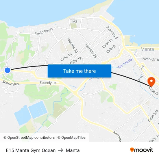 E15 Manta Gym Ocean to Manta map