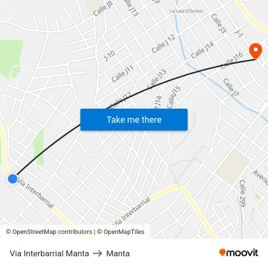 Via Interbarrial Manta to Manta map
