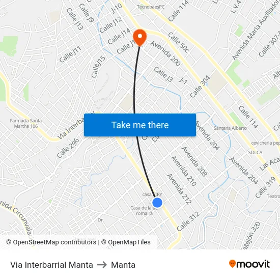 Via Interbarrial Manta to Manta map