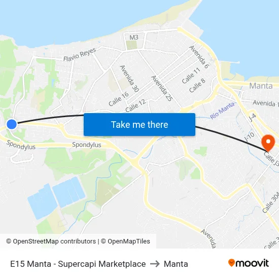 E15 Manta - Supercapi Marketplace to Manta map