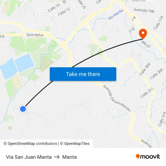 Via San Juan Manta to Manta map