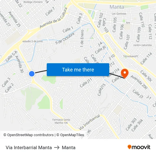 Via Interbarrial Manta to Manta map