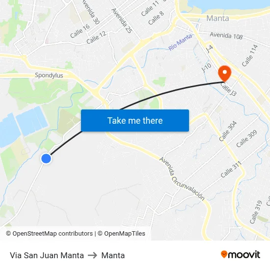 Via San Juan Manta to Manta map