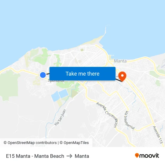 E15 Manta - Manta Beach to Manta map