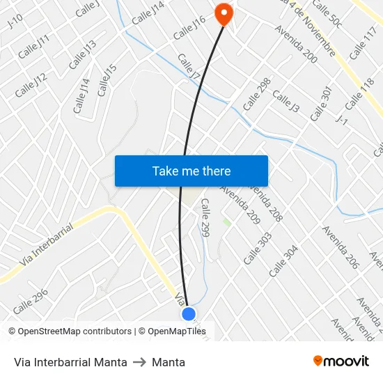 Via Interbarrial Manta to Manta map