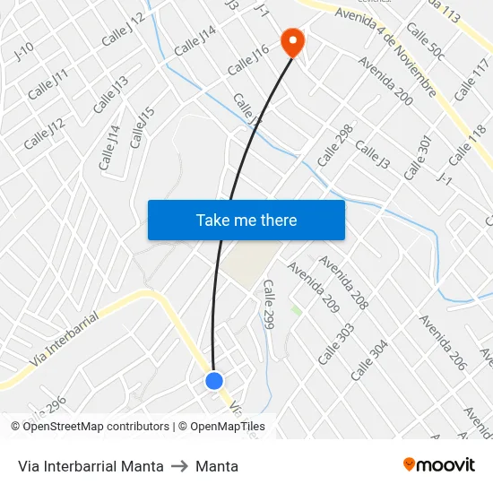 Via Interbarrial Manta to Manta map