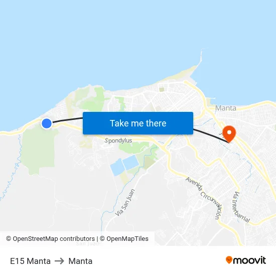 E15 Manta to Manta map