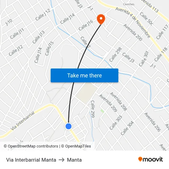 Via Interbarrial Manta to Manta map