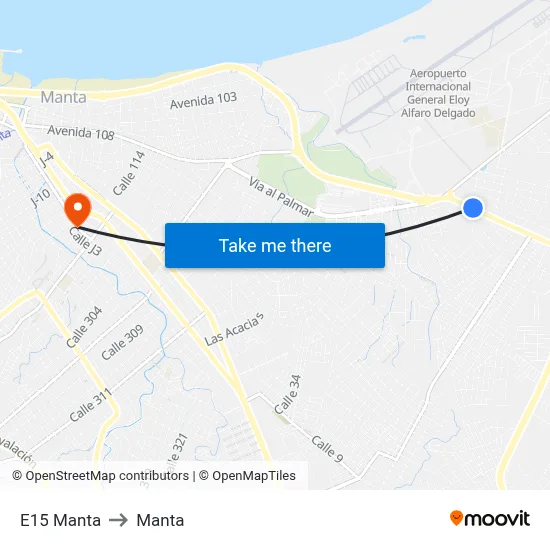 E15 Manta to Manta map