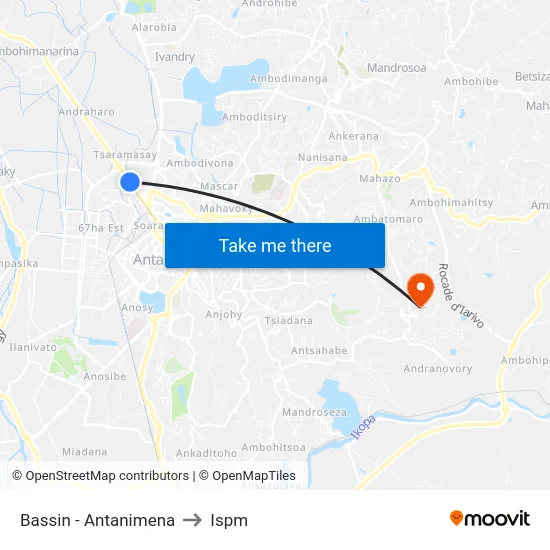 Bassin - Antanimena to Ispm map