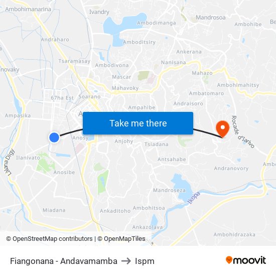 Fiangonana - Andavamamba to Ispm map