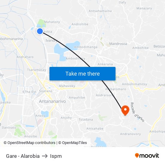 Gare - Alarobia to Ispm map