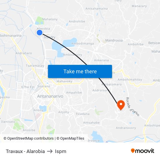 Travaux - Alarobia to Ispm map