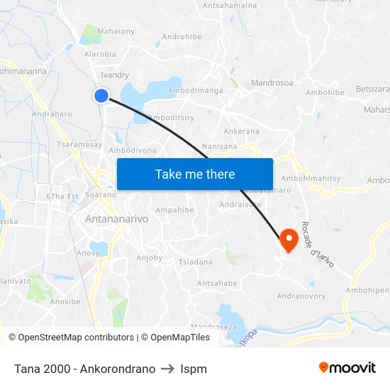 Tana 2000 - Ankorondrano to Ispm map