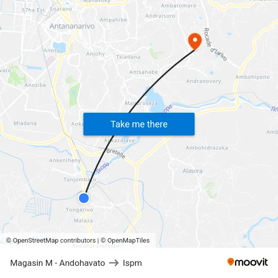 Magasin M - Andohavato to Ispm map