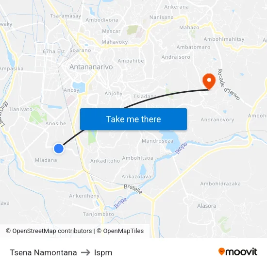 Tsena Namontana to Ispm map