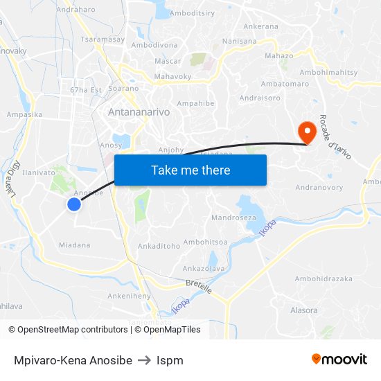 Mpivaro-Kena Anosibe to Ispm map