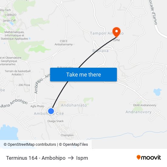 Terminus 164 - Ambohipo to Ispm map