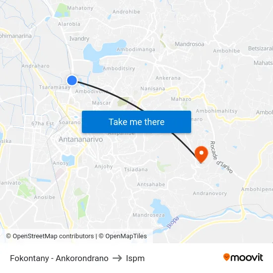 Fokontany - Ankorondrano to Ispm map