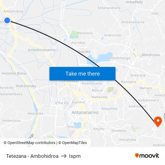 Tetezana - Ambohidroa to Ispm map