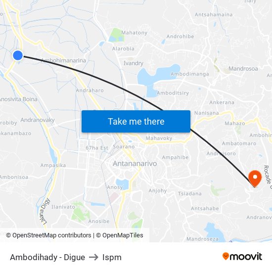 Ambodihady - Digue to Ispm map