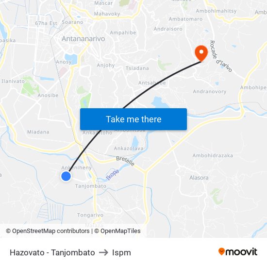 Hazovato - Tanjombato to Ispm map