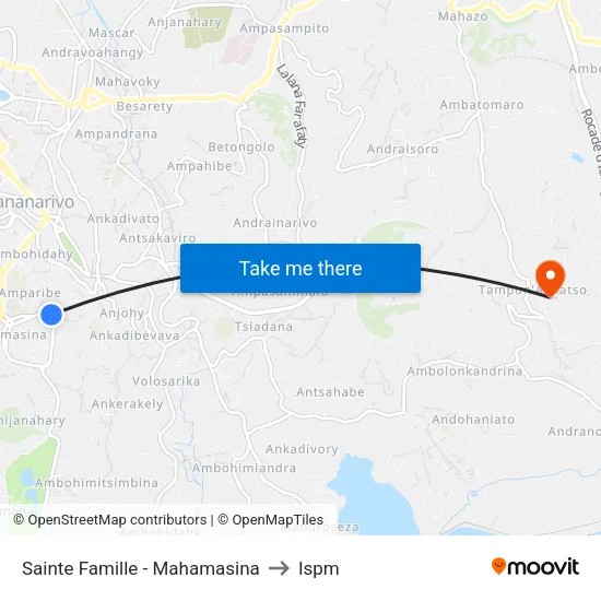 Sainte Famille - Mahamasina to Ispm map