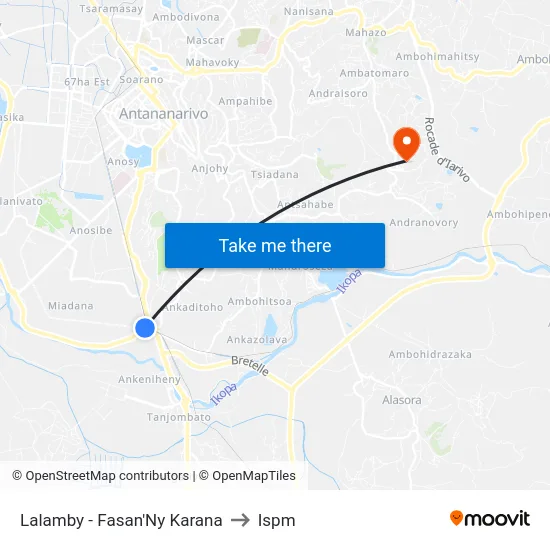 Lalamby - Fasan'Ny Karana to Ispm map