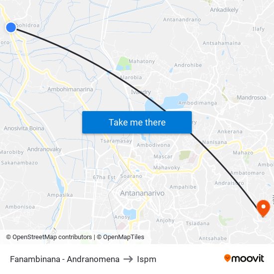 Fanambinana - Andranomena to Ispm map
