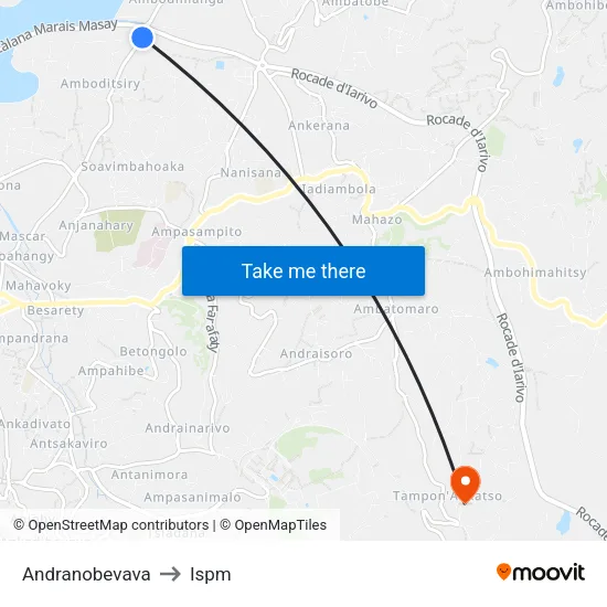 Andranobevava to Ispm map