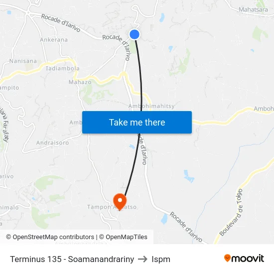 Terminus 135 - Soamanandrariny to Ispm map