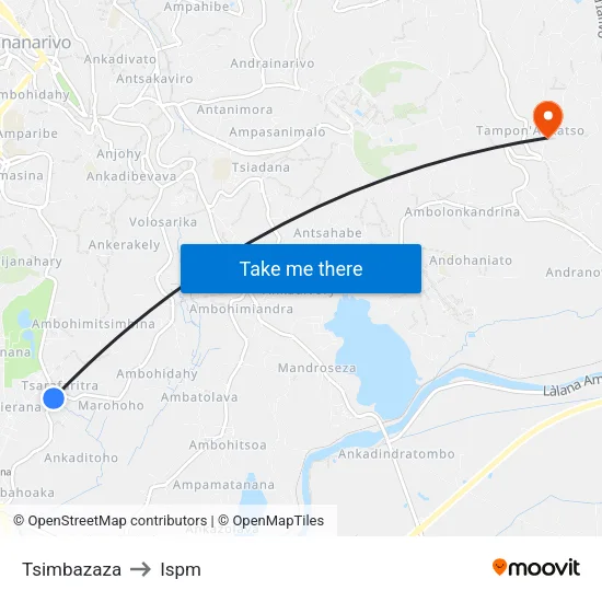 Tsimbazaza to Ispm map