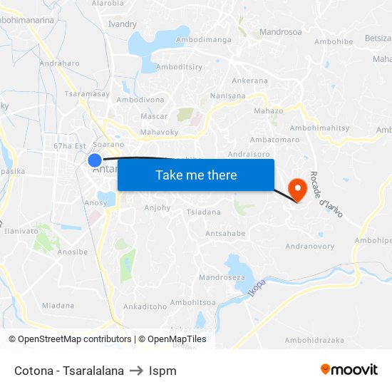 Cotona - Tsaralalana to Ispm map